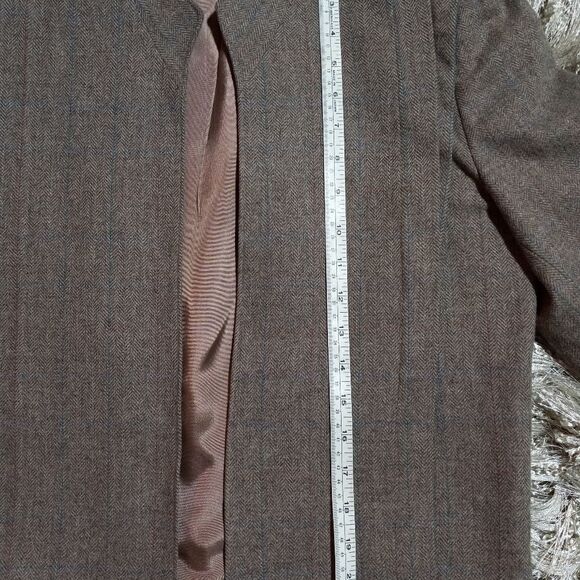 Vintage 60s Wool Skirt Suit SIZE 3/4 BROWN LINED - Picture 11 of 16